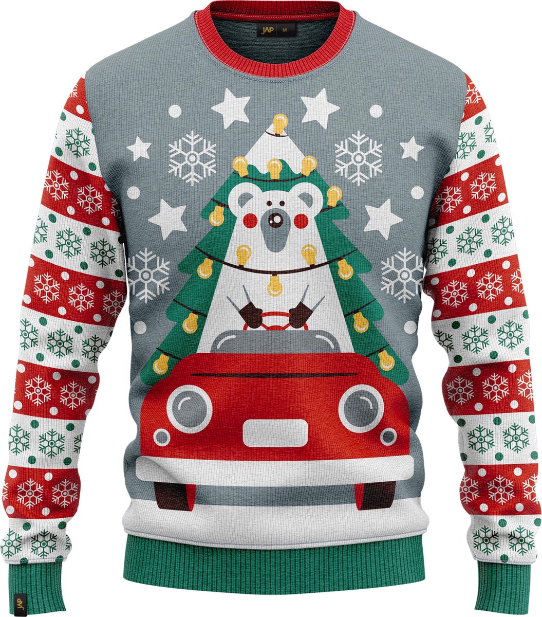 JAP Kersttrui - Driving home for Christmas - Blauw