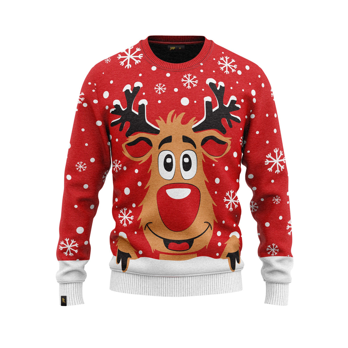 JAP Kersttrui - Rudolf het Rendier - Rood