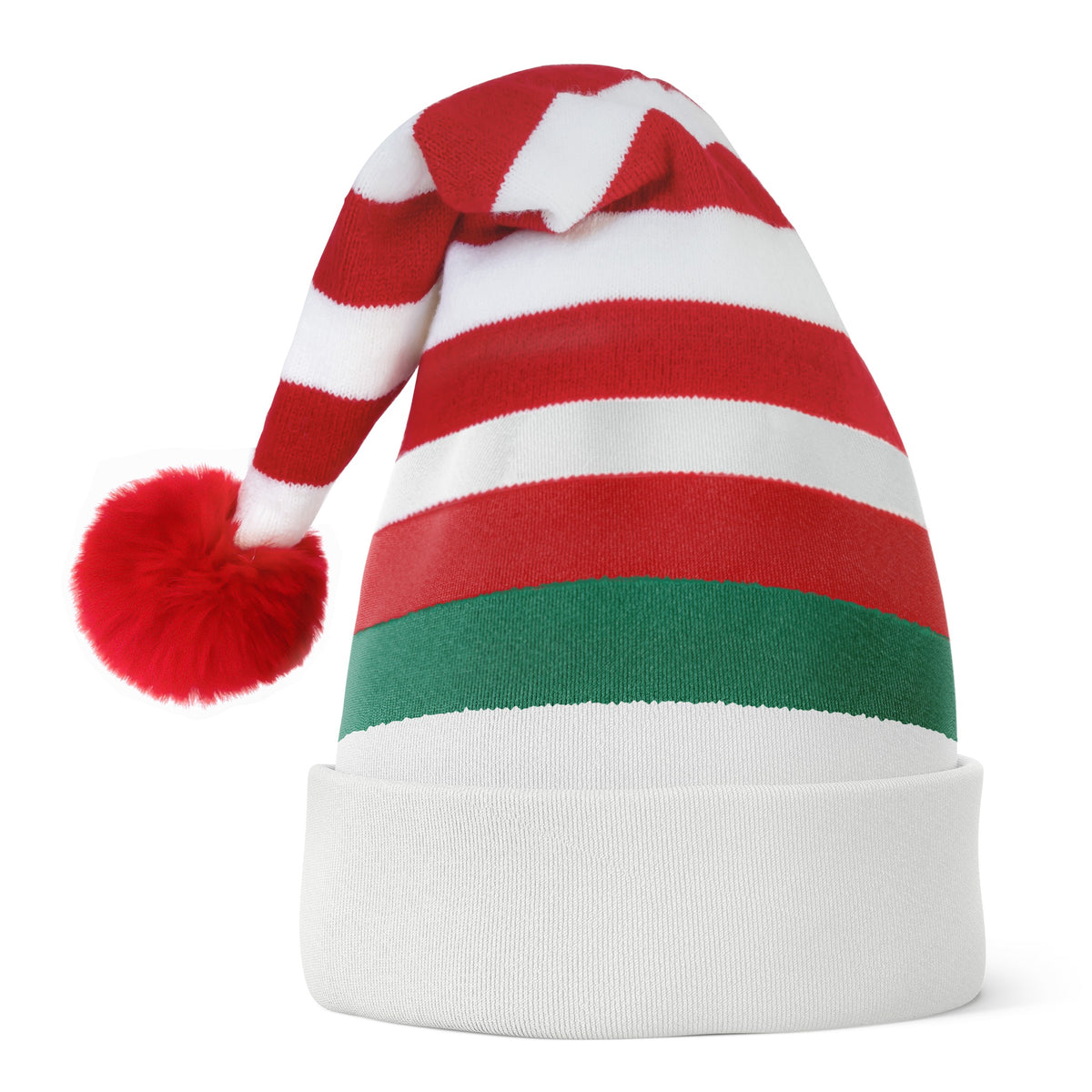 JAP Kerstmuts met 3D neus - Gnome - Rood/Wit, achterkant