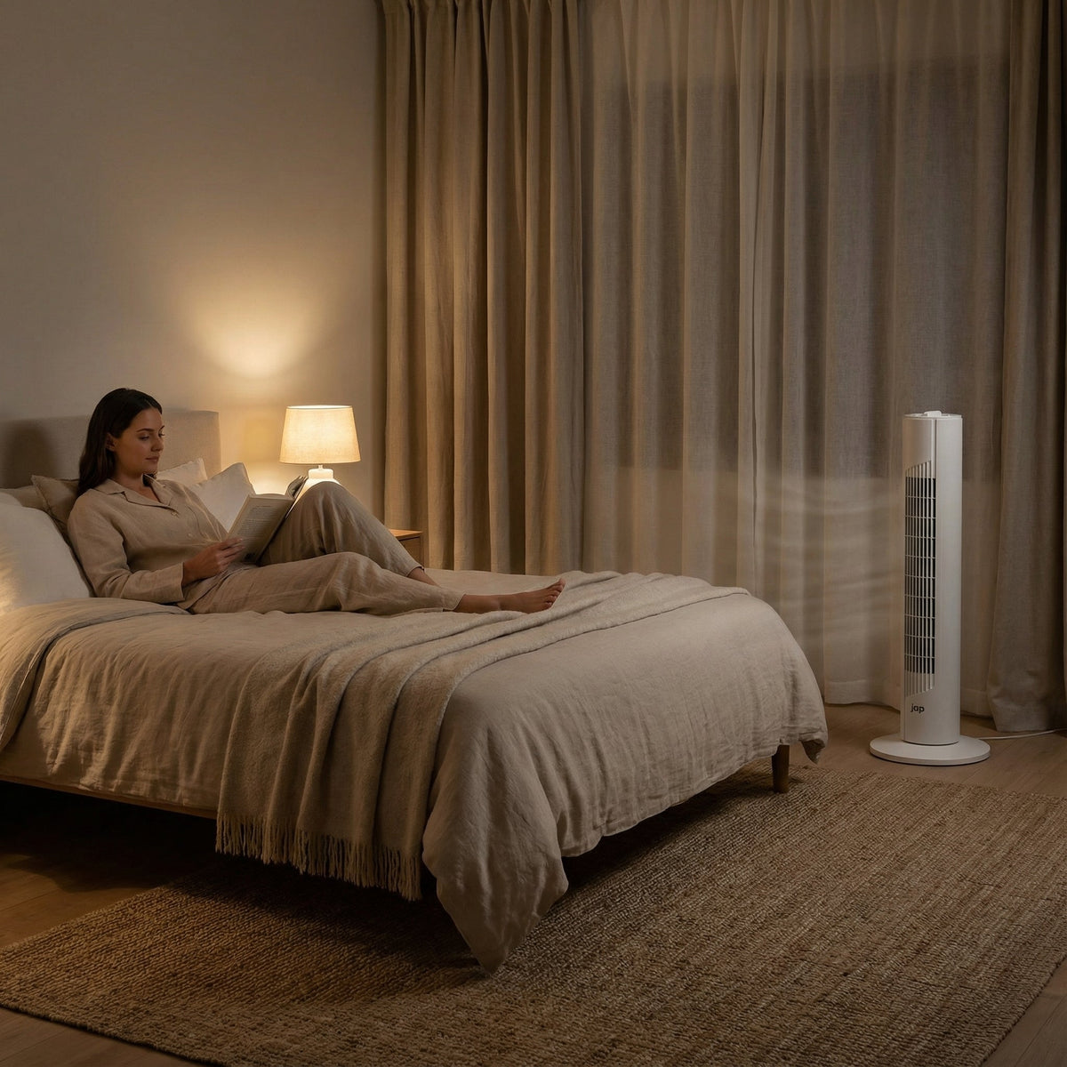 JAP Quebec torenventilator 76 cm met 3 snelheden in gebruik