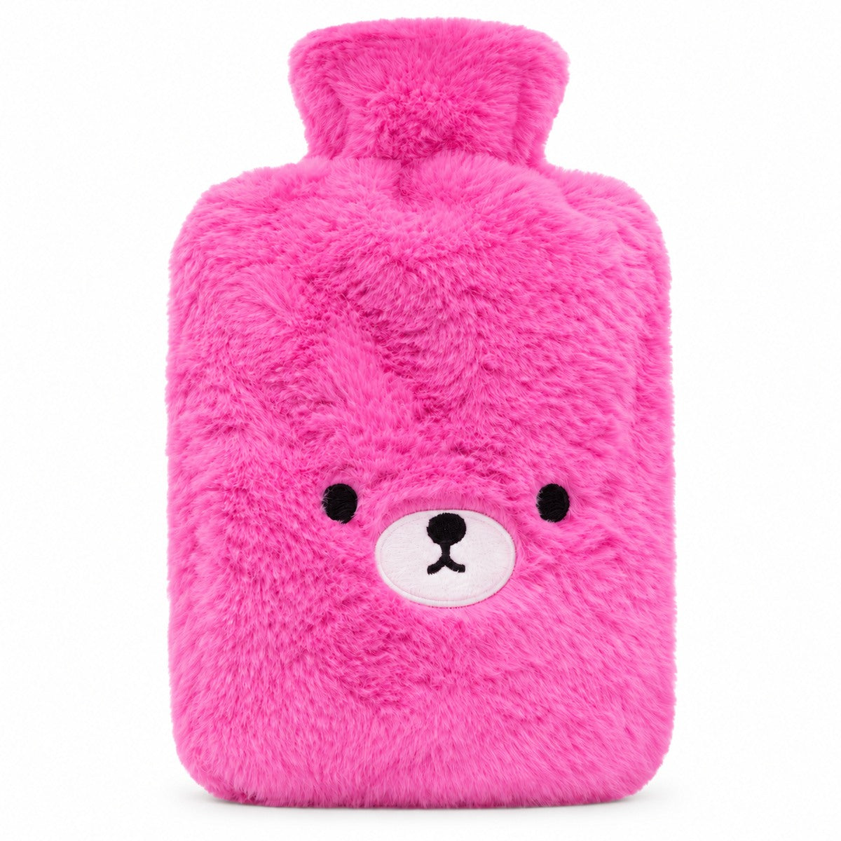 FuzzyBear warmwaterkruik in roze met hoes en berengezicht