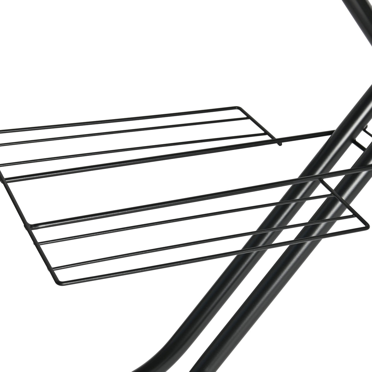 Ironiq Pro X strijkplank voor stoomgenerator, opvouwrek van metaaldraad tussen de poten