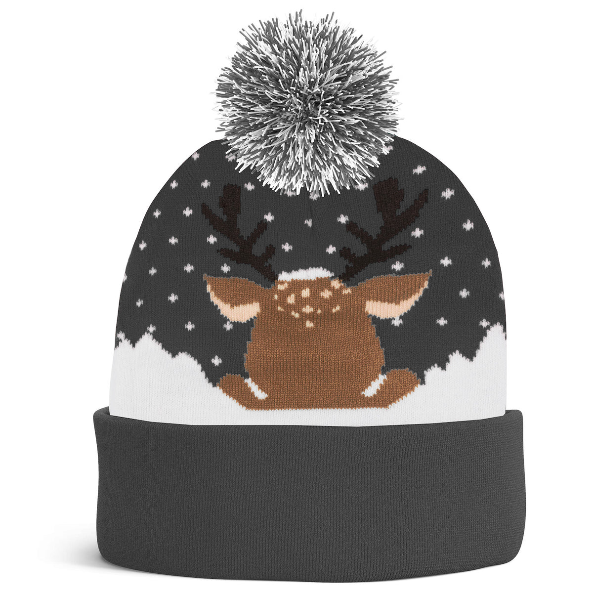JAP Kerstmuts - OH DEER! - Grijs, achterkant