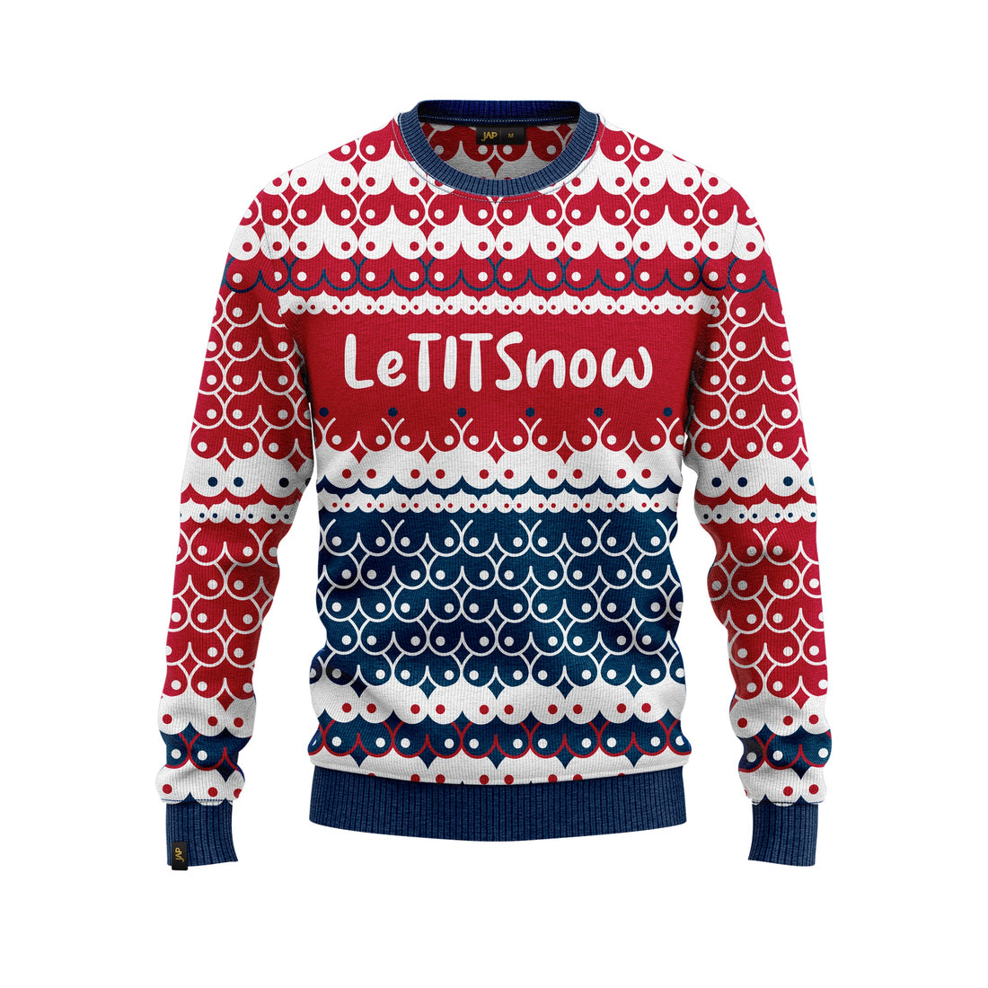 JAP Foute Kersttrui - LeTITSnow - Rood/Blauw