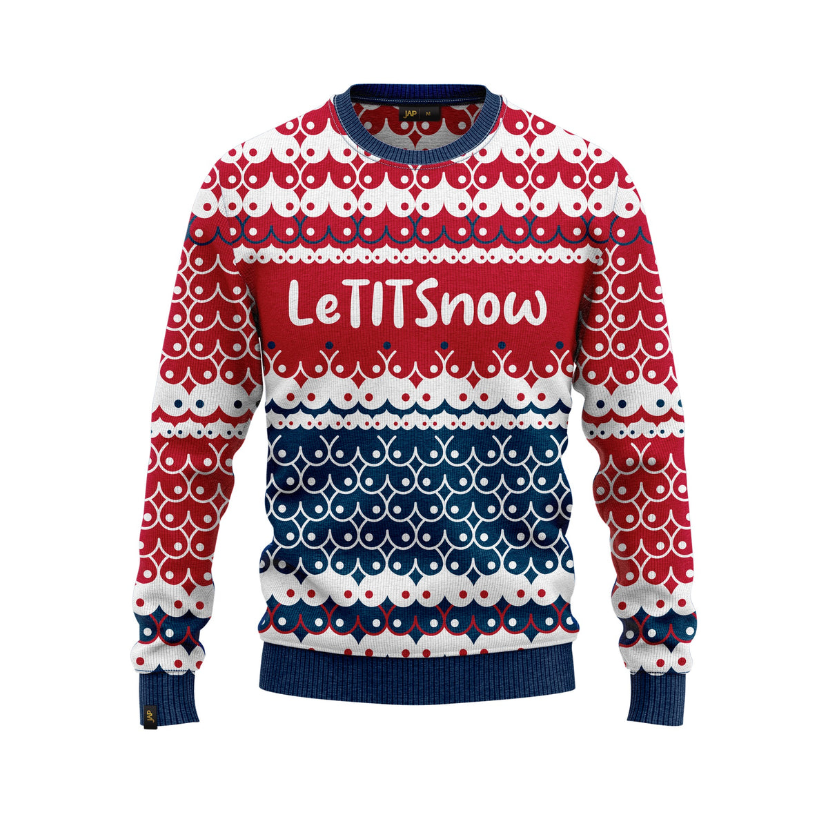 JAP Foute Kersttrui - LeTITSnow - Rood/Blauw