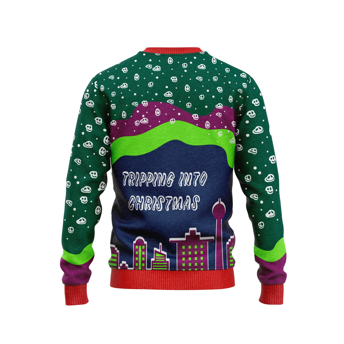JAP Foute Kersttrui - Tripping into Christmas, achterkant
