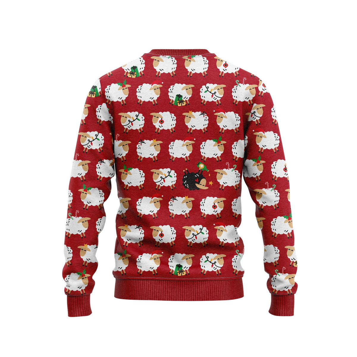 JAP Kersttrui - 't Zwarte schaap (Princess Diana) - Rood, achterkant