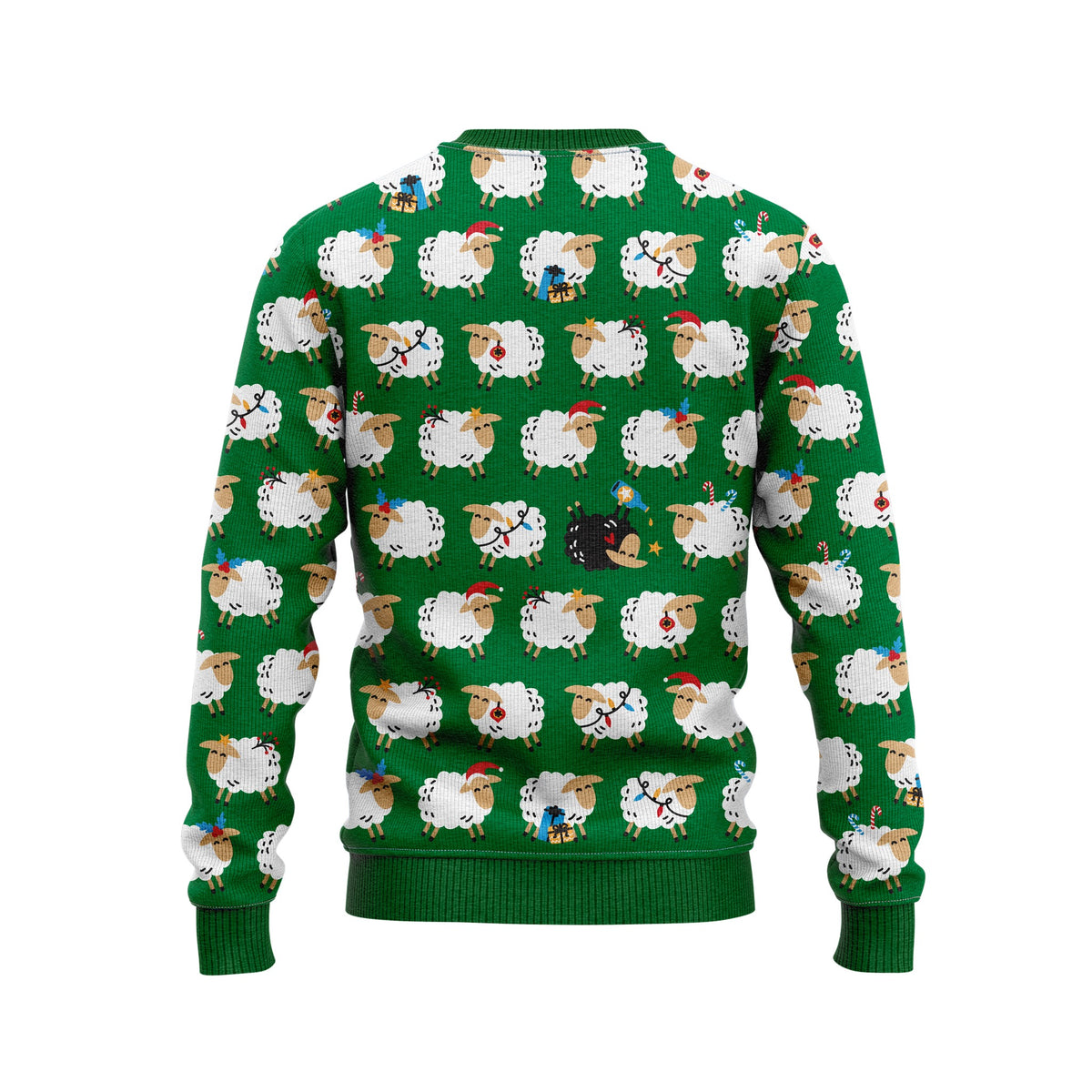 JAP Kersttrui - 't Zwarte schaap (Princess Diana) - Groen, achterkant
