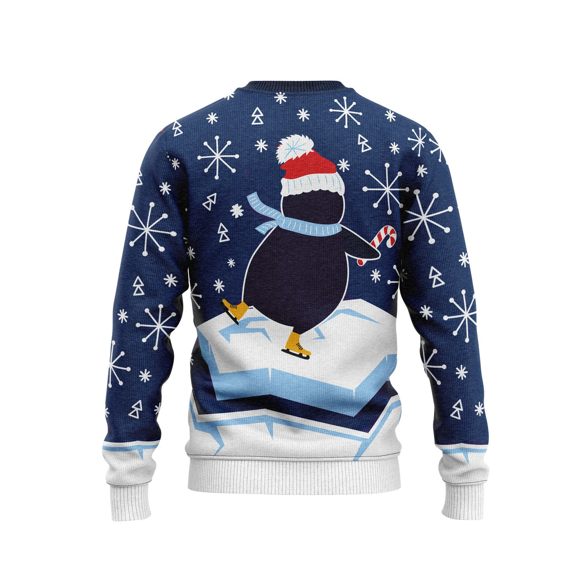 JAP Kersttrui - Skateguïn - Blauw, achterkant
