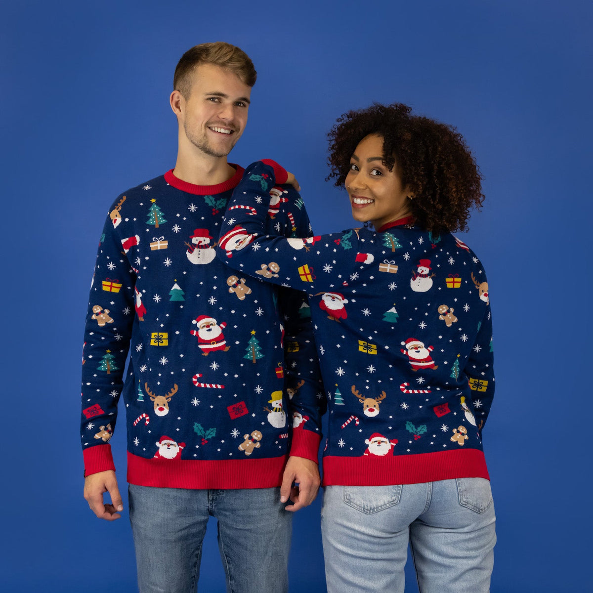 JAP Kersttrui - Christmas tale - Donker Blauw, gedragen