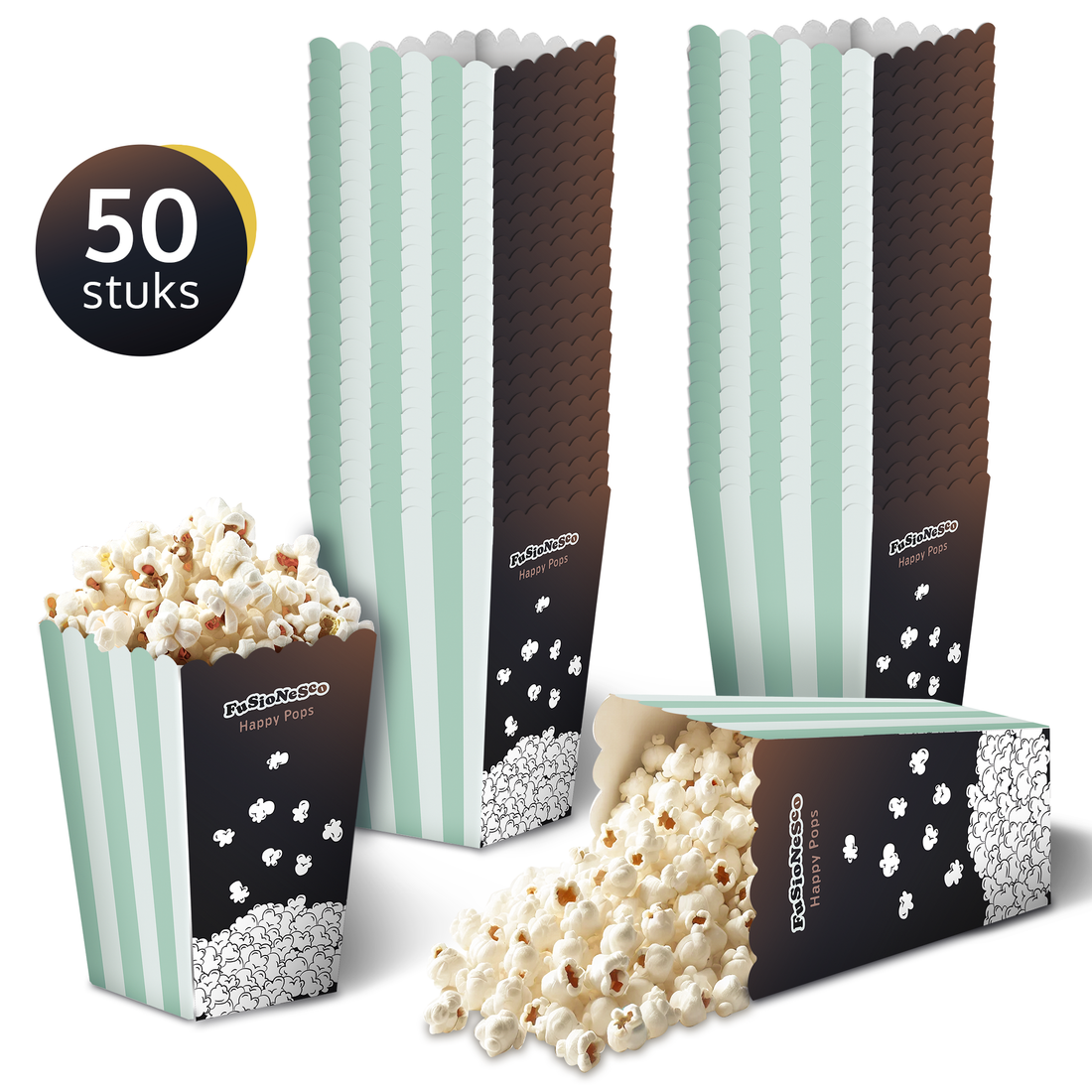 JAP HappyPops popcornbakjes van karton, 50 stuks