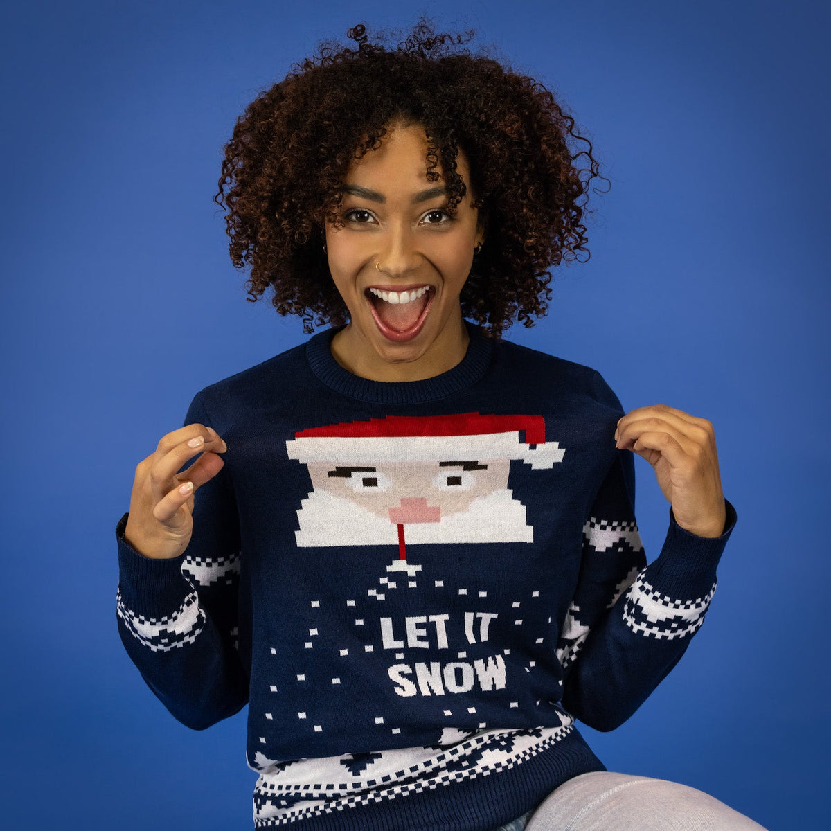 JAP Foute kersttrui - Santa let it snow, gedragen