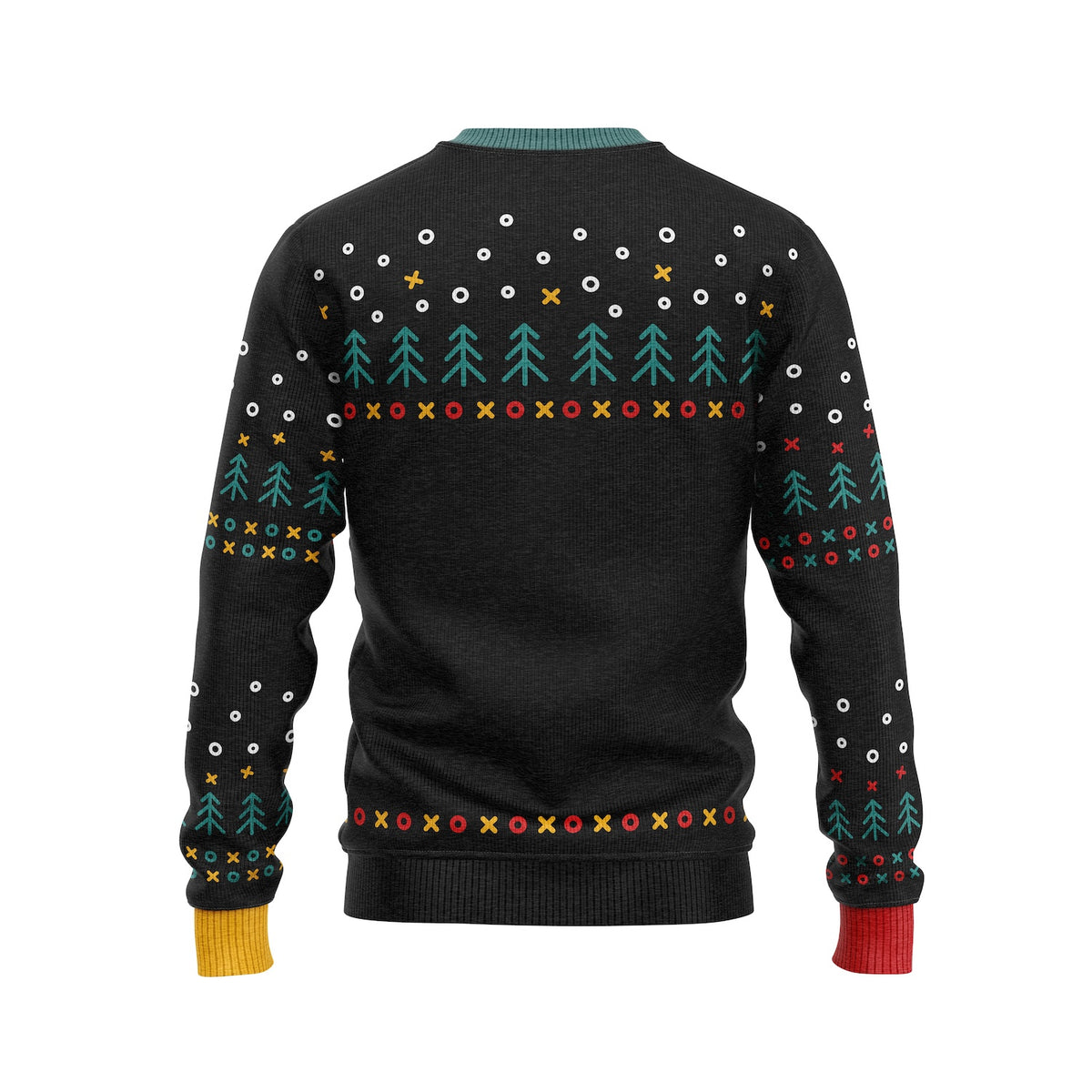 JAP Interactieve Kersttrui - Boter, Kaas en eieren, achterkant