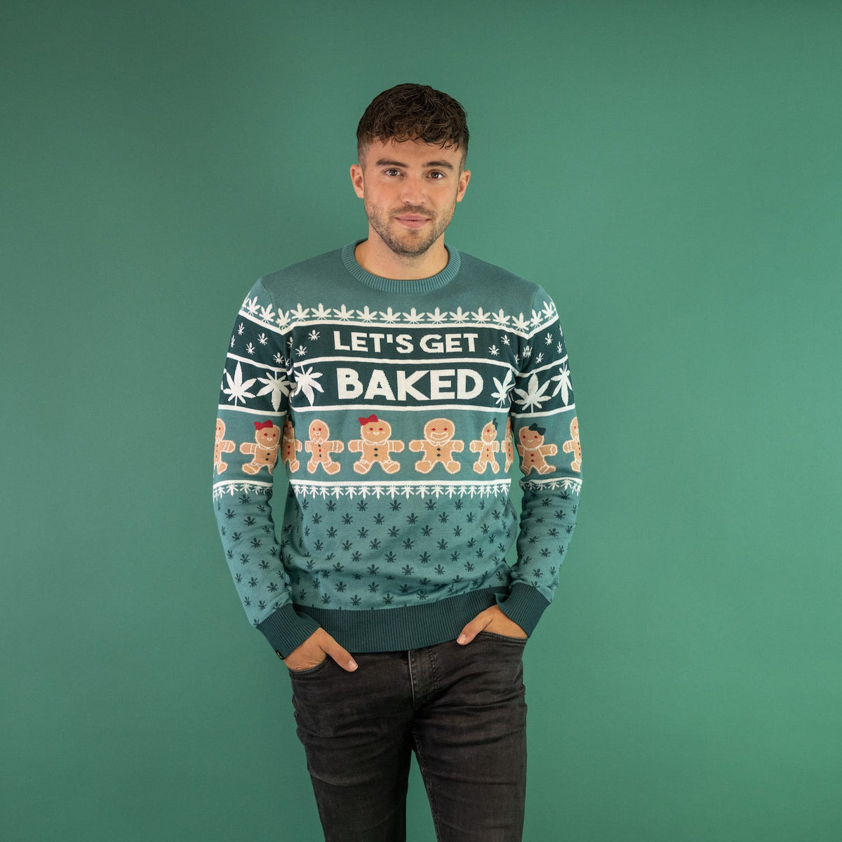 JAP Foute kersttrui - Let's get baked, gedragen