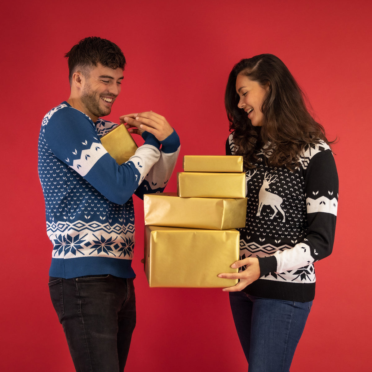 JAP Kersttrui - Classic one - Blauw, gedragen