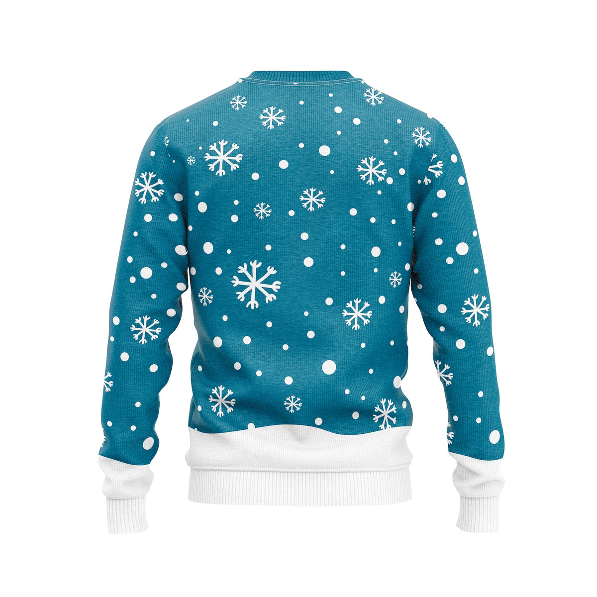 JAP Kersttrui - Sneeuwpop - Blauw, achterkant