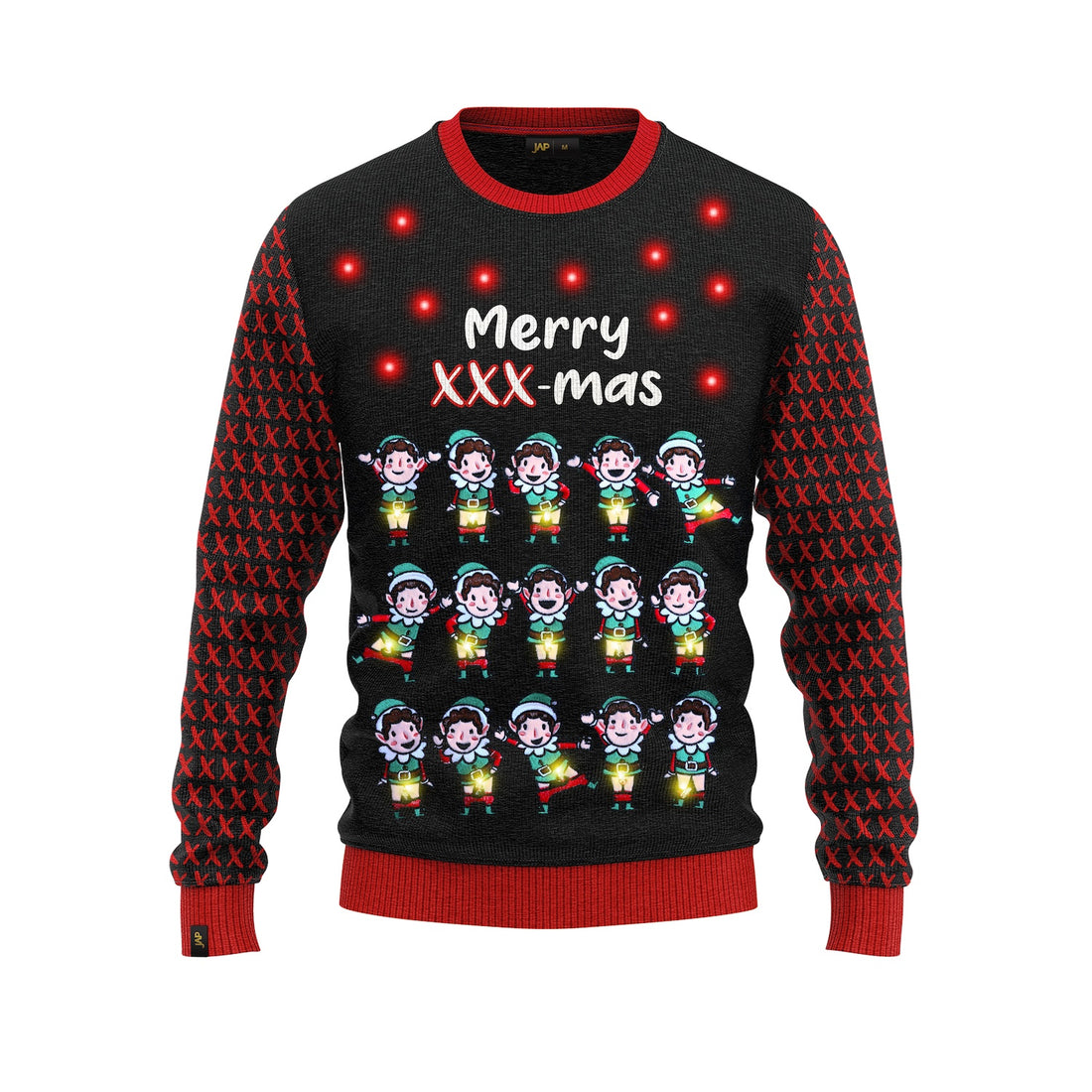 JAP Kersttrui met lichtjes - Merry XXX-mas