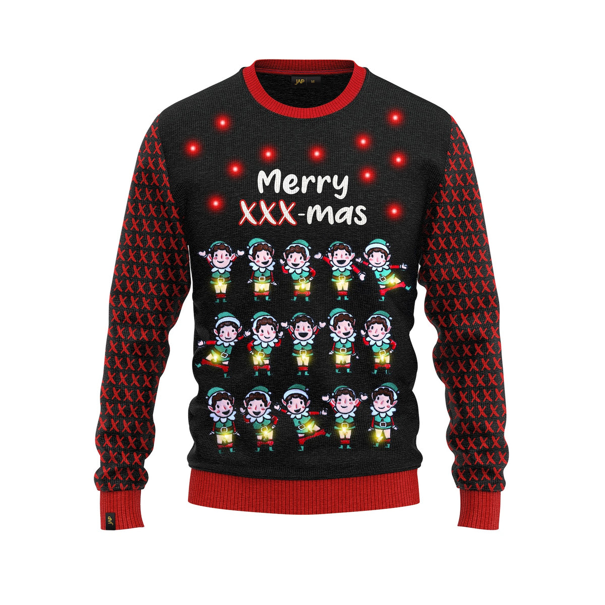 JAP Kersttrui met lichtjes - Merry XXX-mas