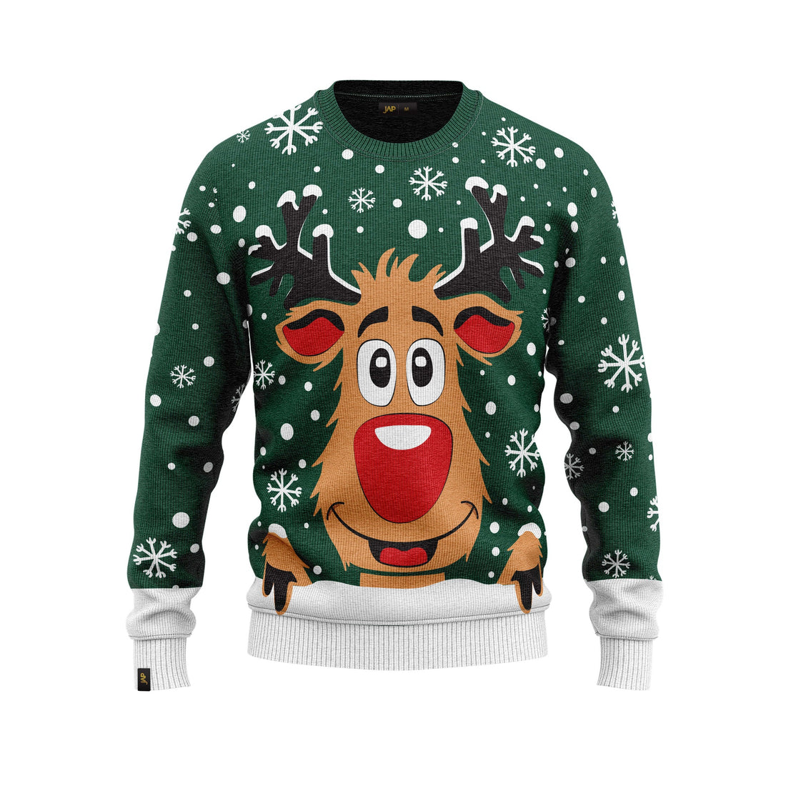 JAP Kersttrui - Rudolf het Rendier - Groen