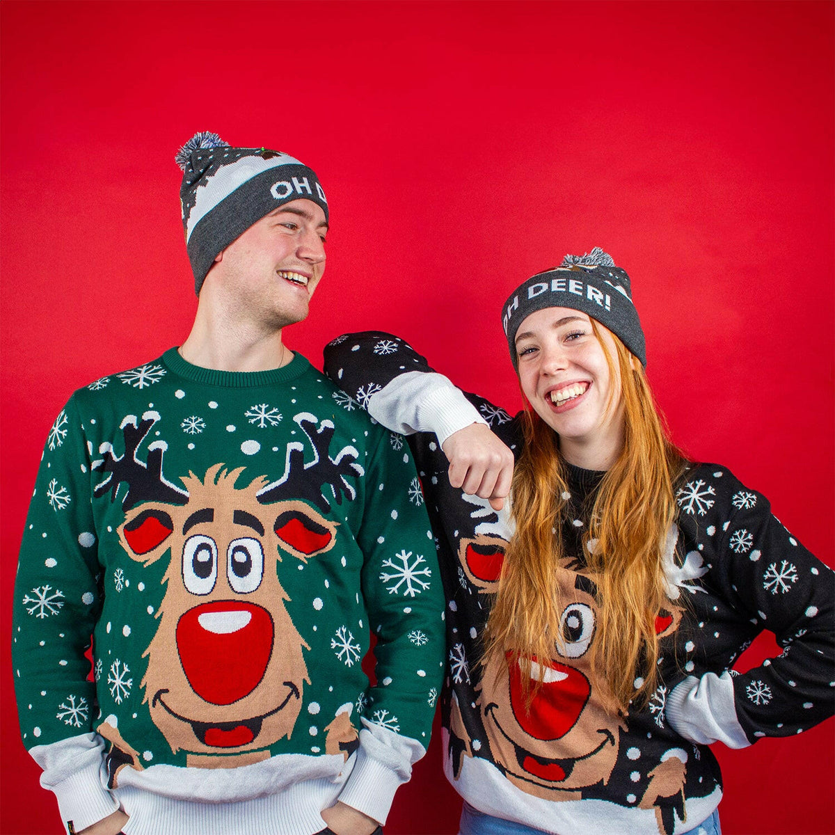 JAP Kerstmuts met gekleurde lichtjes - OH DEER! - Grijs, gedragen