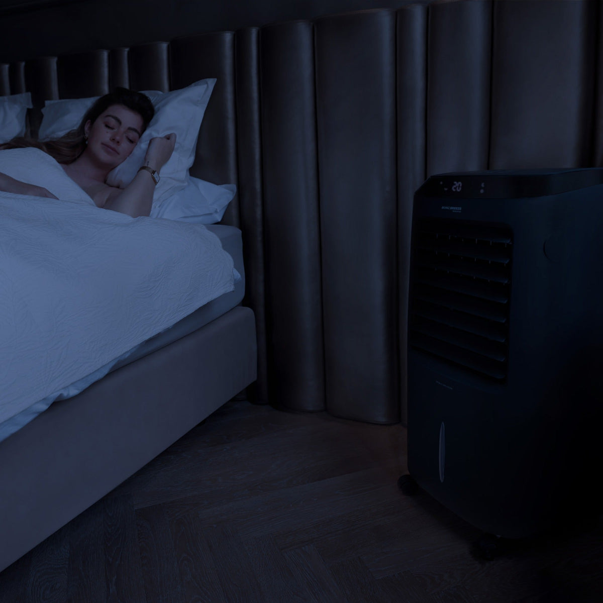 JAP Edmonton aircooler 4-in-1 met 2 koelelementen in gebruik