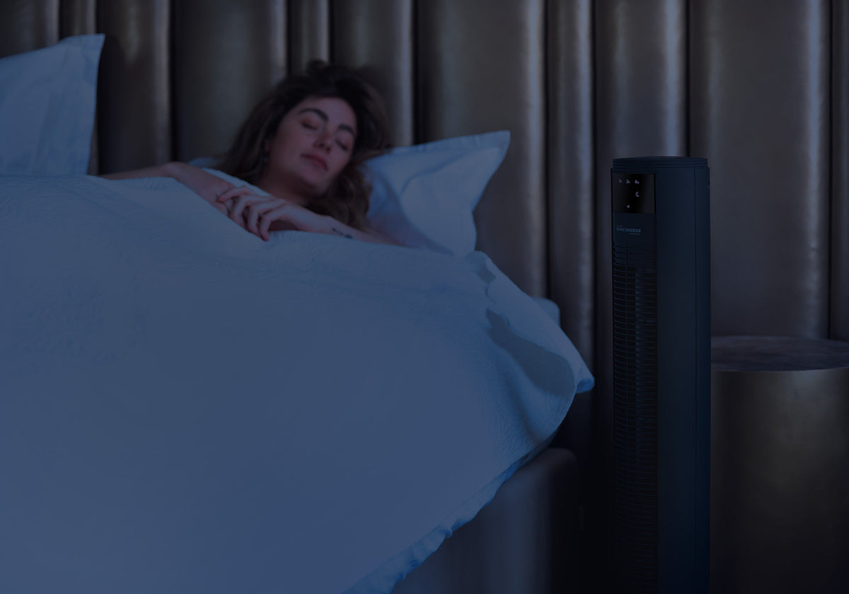 JAP Montreal torenventilator met afstandsbediening en timer in gebruik