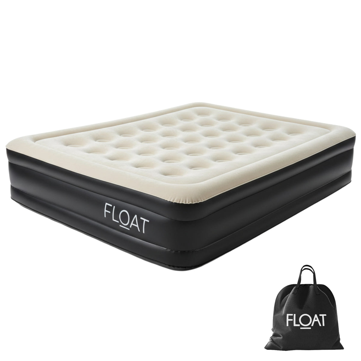 FLOAT NimbusRest Tweepersoons luchtbed, pomp op stopcontact, detail