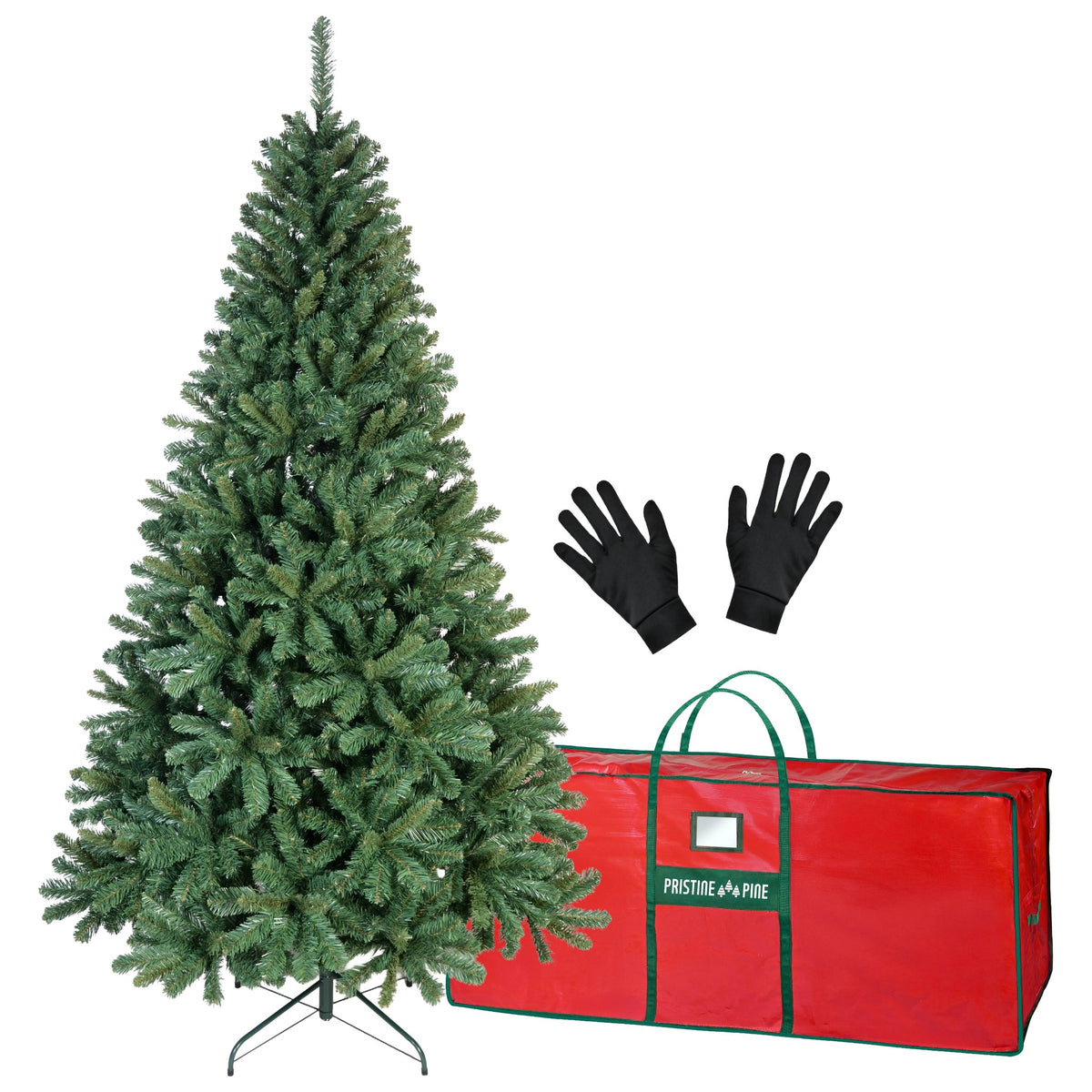 PristinePine Volle kerstboom zonder verlichting 210 cm, inhoud: boom, opbergtas en handschoenen