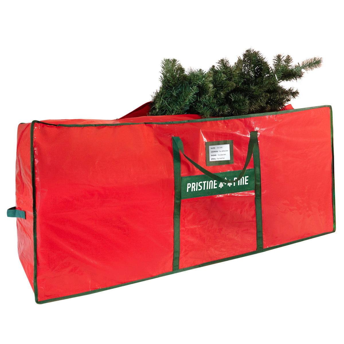 PristinePine TreeTote kerstboom opbergtas, rood, detail