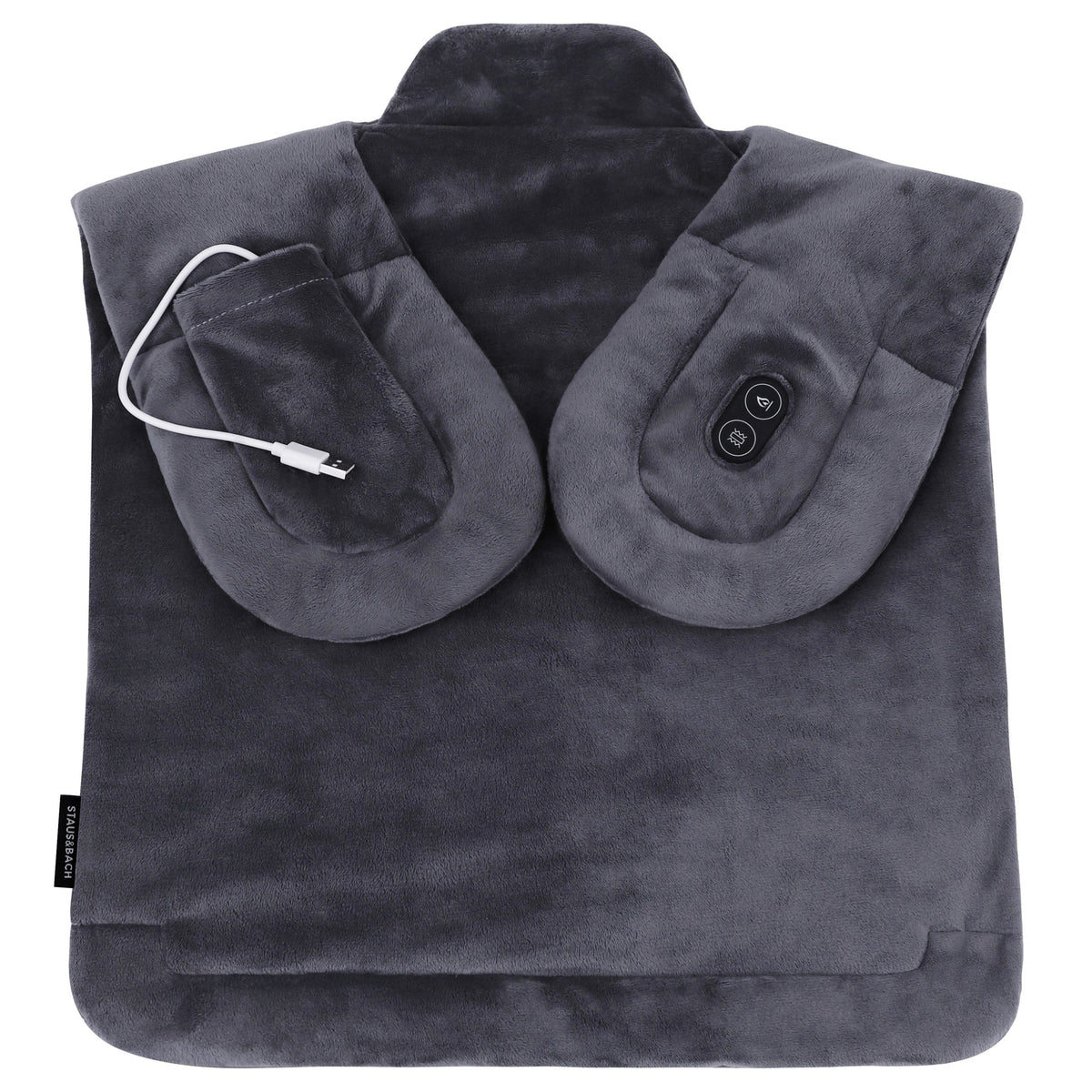 STAUS&BACH Thera warmtekussen nek en schouders met massage, antraciet, detail