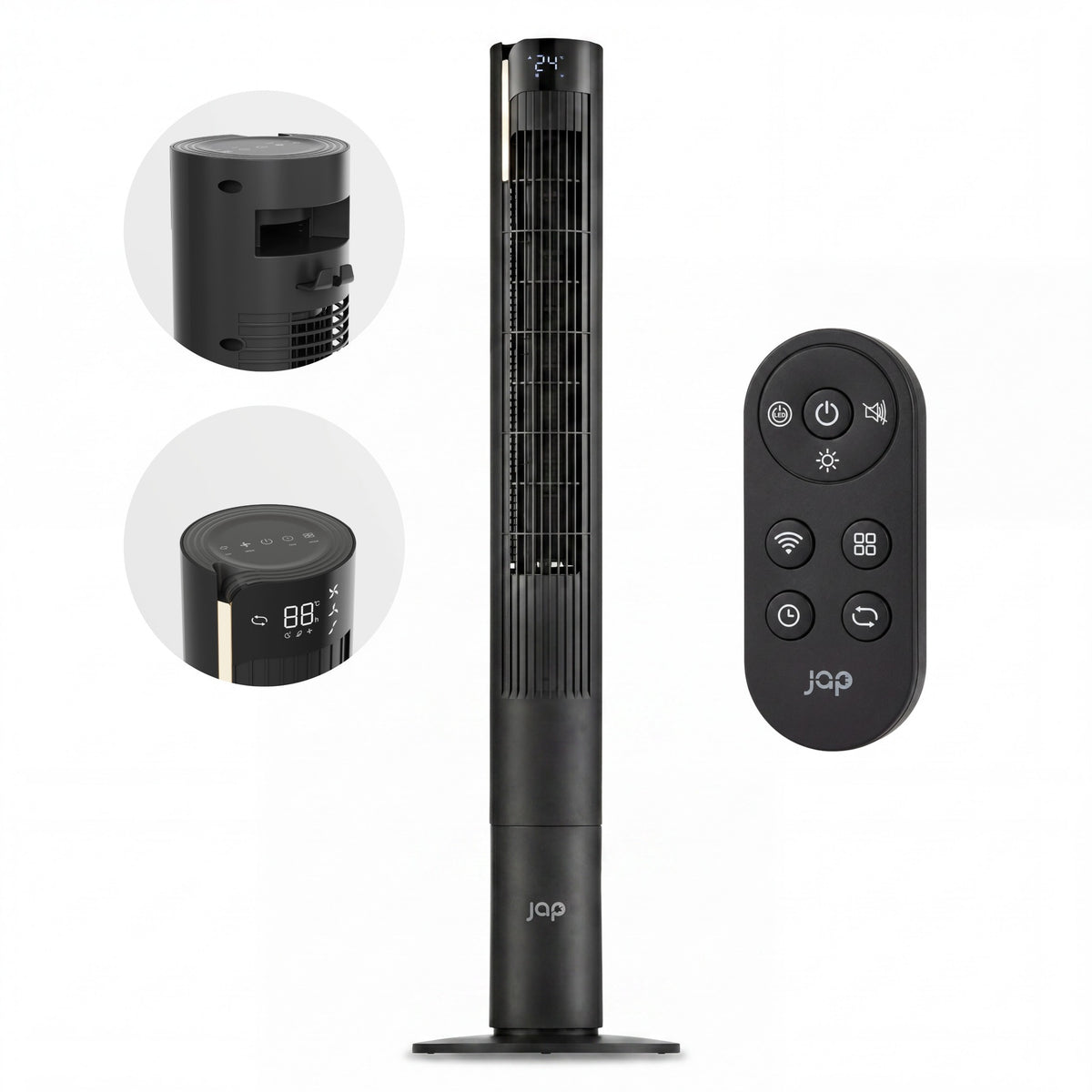 JAP Toronto L bladloze torenventilator, 116 cm hoog, detail