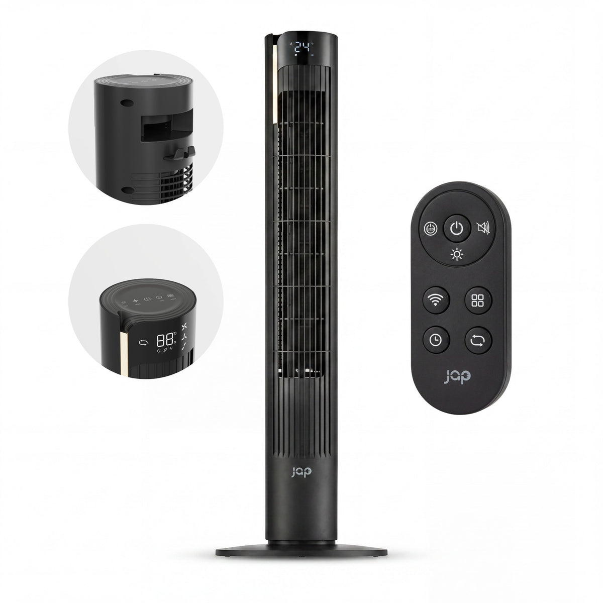 JAP Toronto S bladloze torenventilator, 91 cm hoog, detail